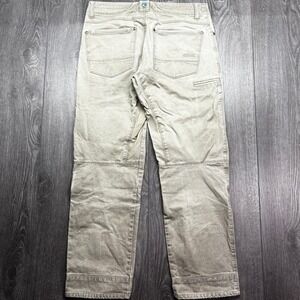 Kuhl Rydr Mens Khaki Tan Heavy Twill Articulated Knee Work Pants 34x32 7318